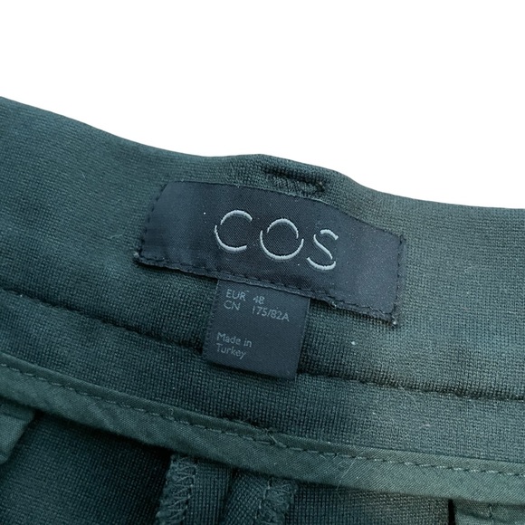 COS Men Pant Jersey Stretch Slim Trousers Zip Ankle Dark Green Size EU 48 - Picture 5 of 15